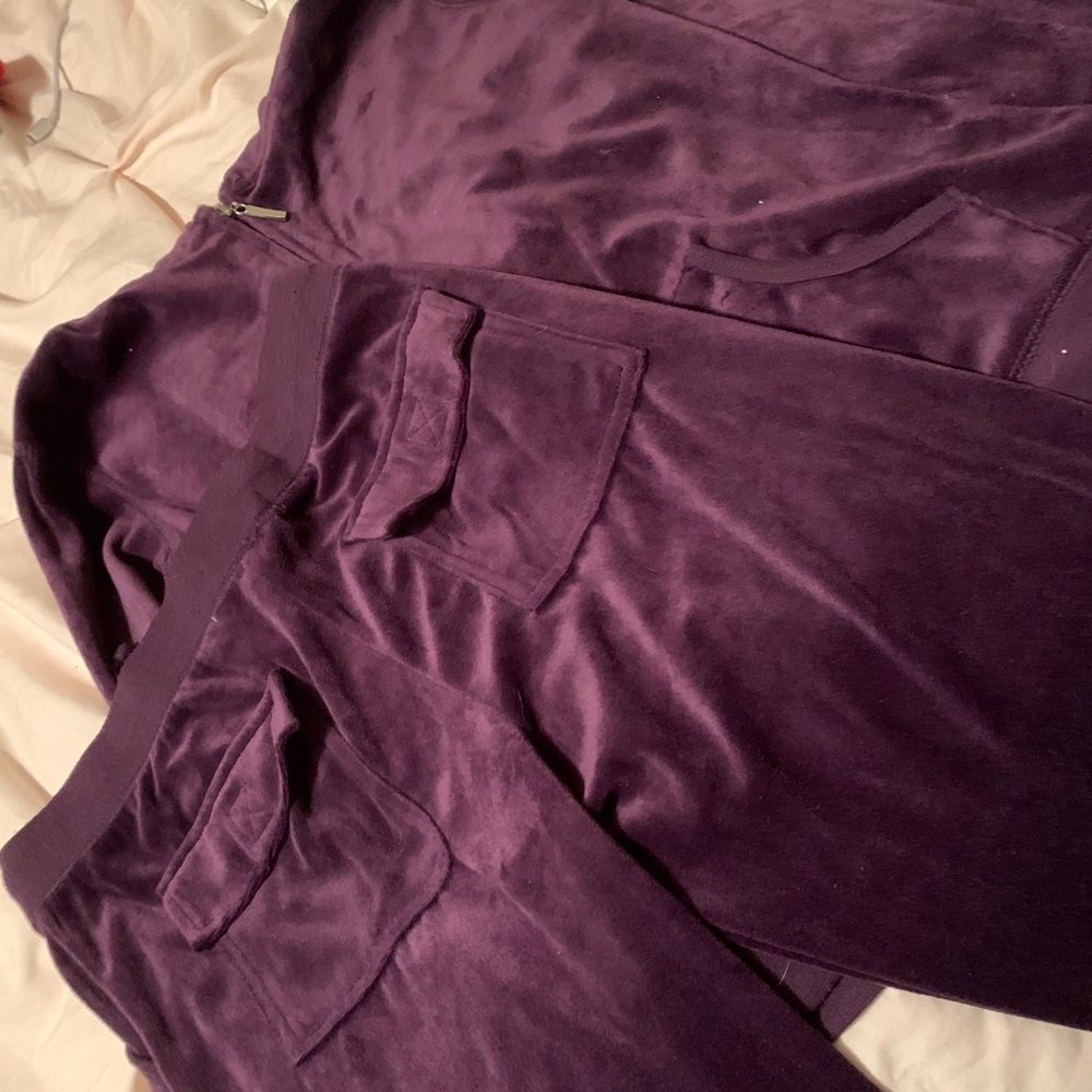 Purple tracksuit zip up & pants